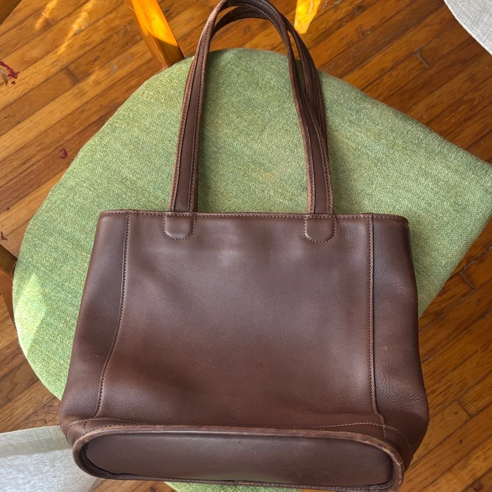 Coach Dark Brown Leather Tote - Picture 2 of 11